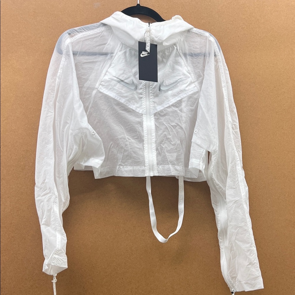 Nike Women's White Cropped Jacket